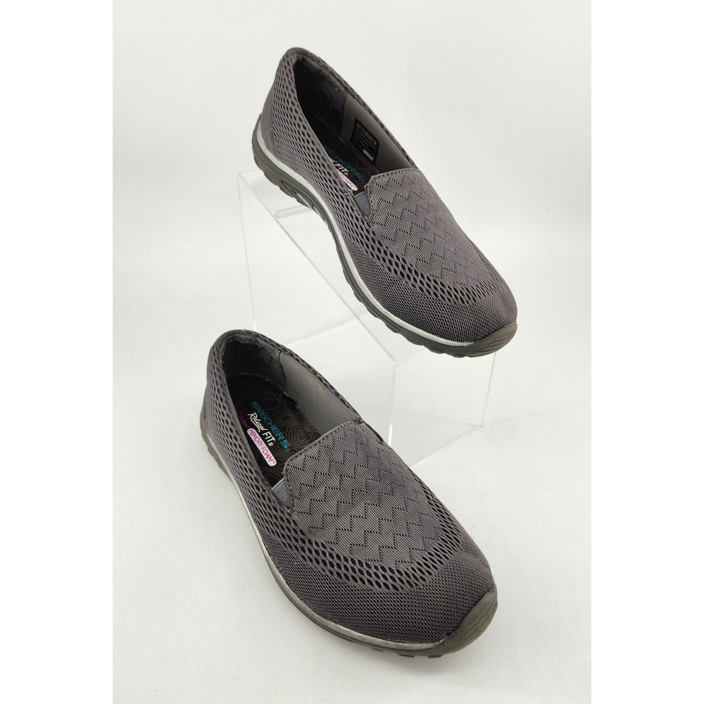Skechers Relaxed Fit Reggae Fest Gray Loafers Womens 8.5‎ Mesh Memory Foam 49244